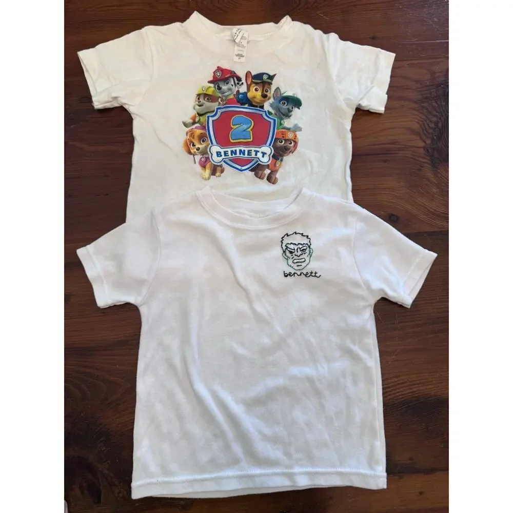 Bennett Monogrammed Shirts (2) Paw Patrol Hulk 2T